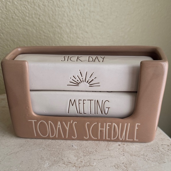 Rae Dunn Ceramic Desk Organizer in Cream and Tan - Picture 1 of 8